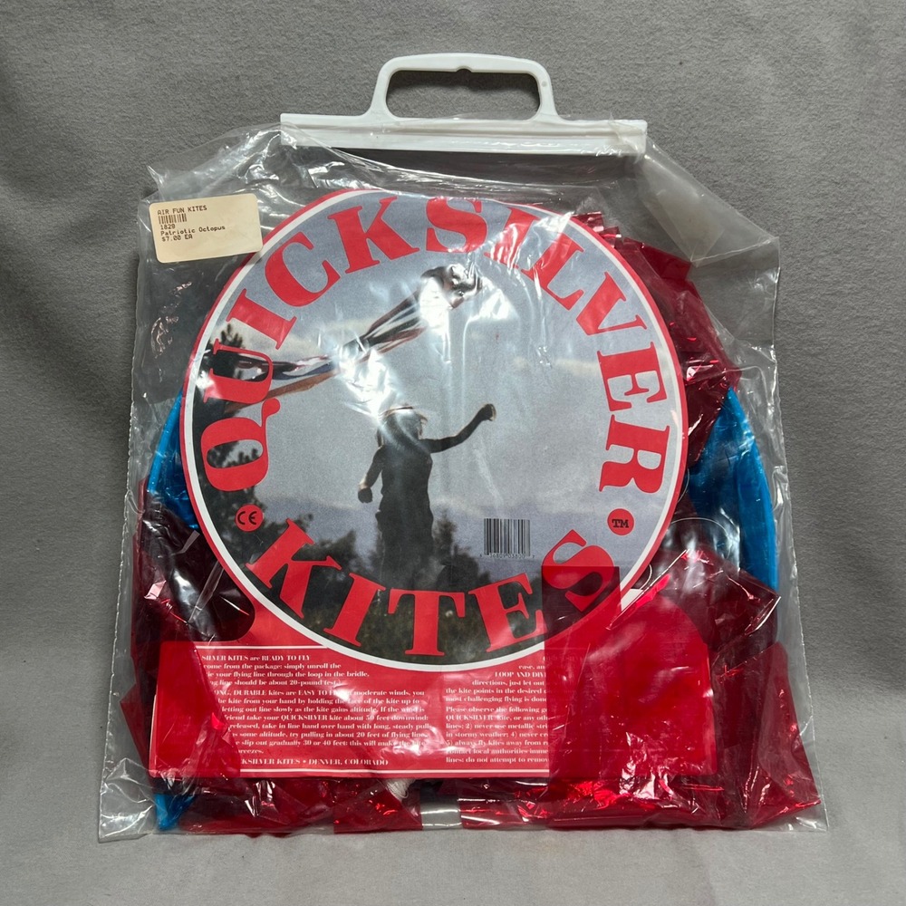 Quicksilver Kites Patriotic Octopus Kite 1993 Vintage Americana NOS OG Bag 6'